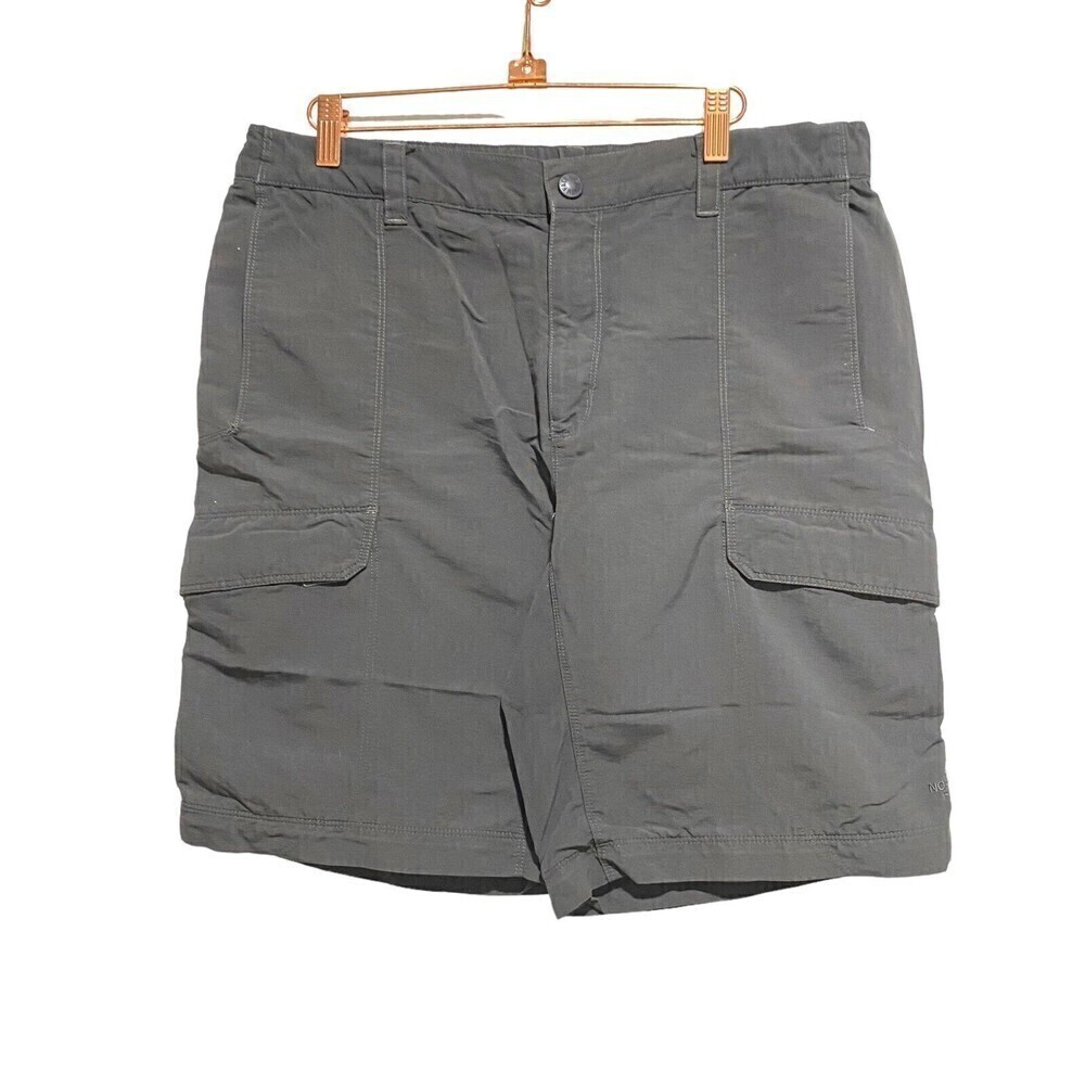 The North Face Mens Cargo‎ Shorts Gray Mid Rise Regular Fit Flat Front Med